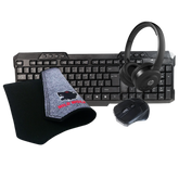 Accessories Bundle: ZERO ZR-5608 Wireless Keyboard & Mouse Combo + HP E08 Type-C/USB Headset + Small Colorful Mouse Pad