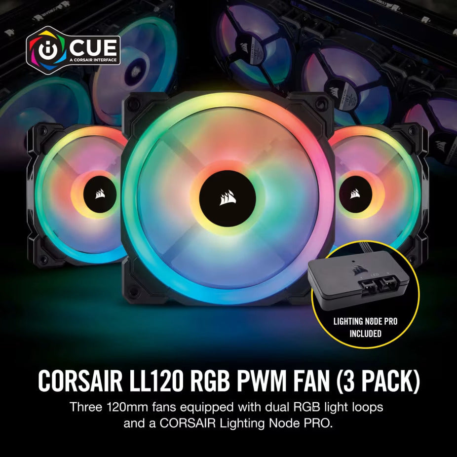 Case Fan Corsair LL120 RGB (120mm, 3-Pack with Controller) - King Tech