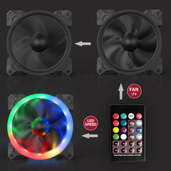 Case Fan Kit Gaming Redragon GC-F008 RGB Turbo 120mm 57 Modes (3-Pack + Controller)