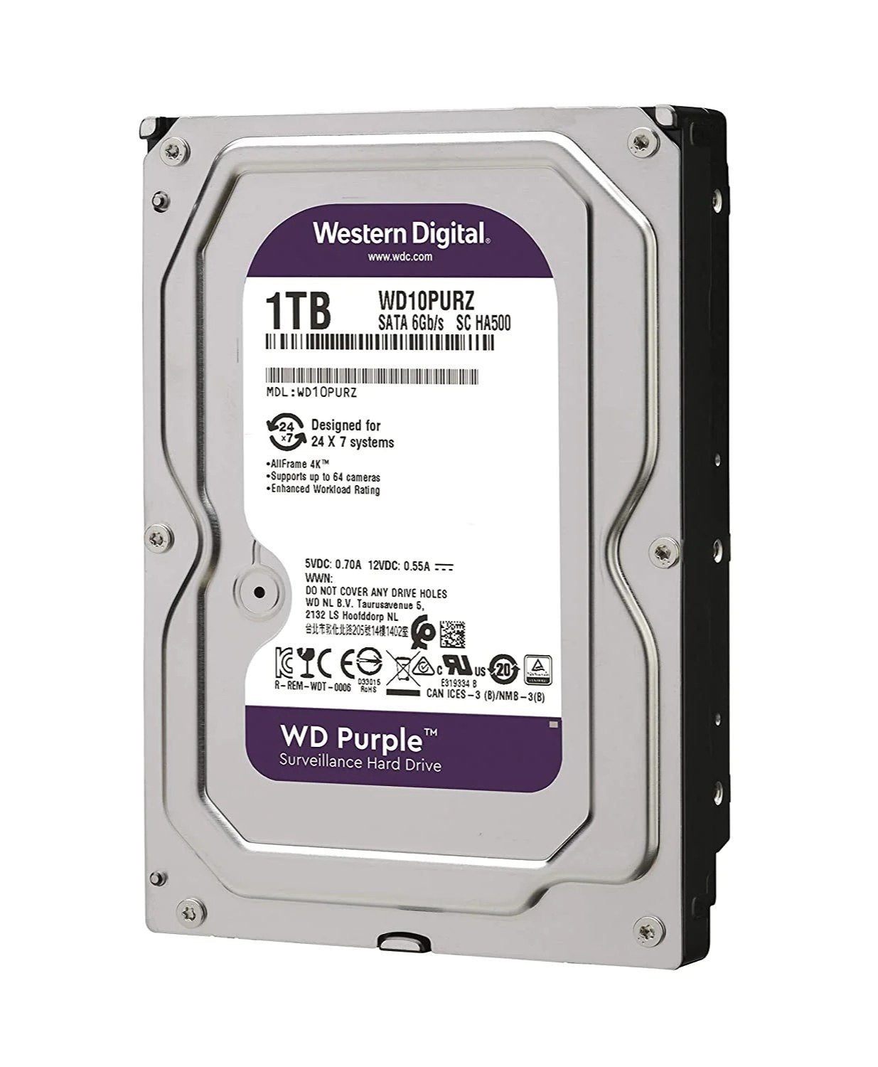 Hard Disk PC DVR Western Digital Purple 1TB RV - King Tech