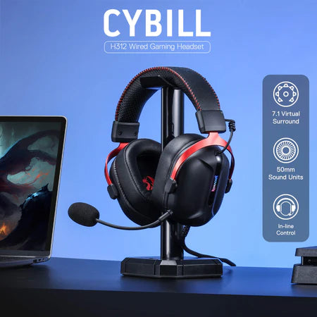 Headset Gaming Redragon Cybill H312 7.1 Surround RGB USB - King Tech