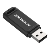 Black Hikvision USB flash drive on a white background