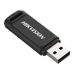 Black Hikvision USB flash drive on a white background
