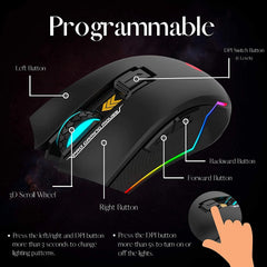 HP G360 Wired Gaming Mouse - 4800 DPI, RGB