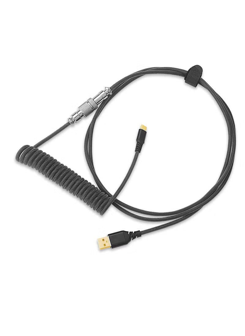 Keyboard Cable Redragon A115B Type C Coiled Aviator (Black) - King Tech