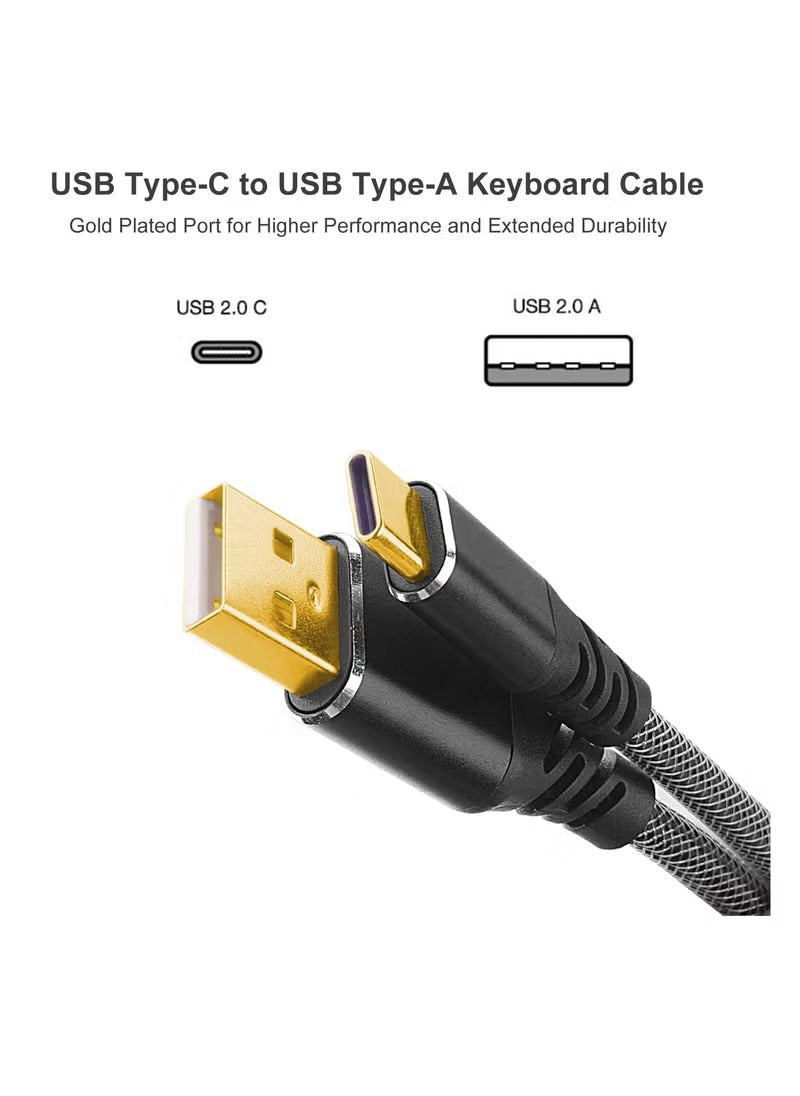 Keyboard Cable Redragon A115B Type C Coiled Aviator (Black) - King Tech
