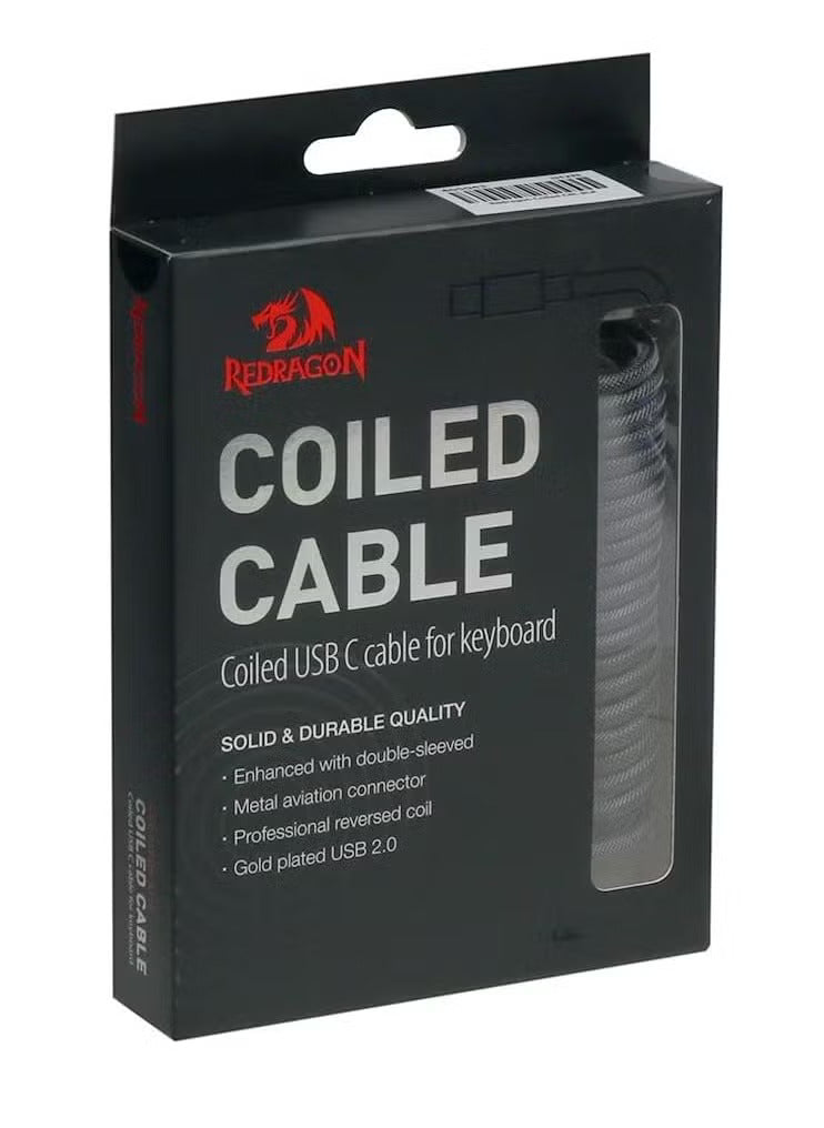 Keyboard Cable Redragon A115B Type C Coiled Aviator (Black) - King Tech