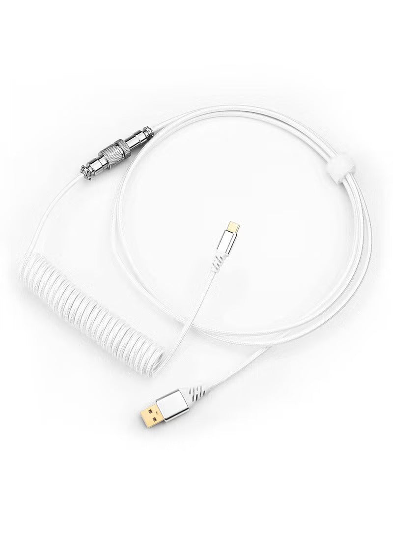 Keyboard Cable Redragon A115W Type C Coiled Aviator (White) - King Tech