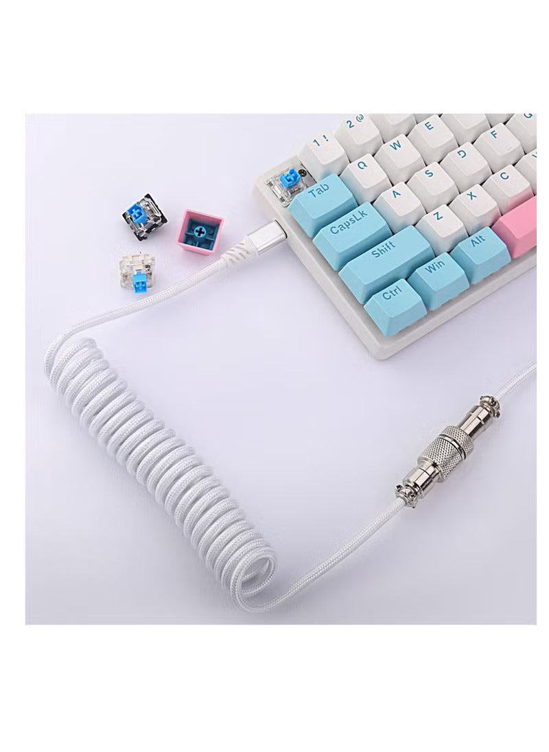Keyboard Cable Redragon A115W Type C Coiled Aviator (White) - King Tech