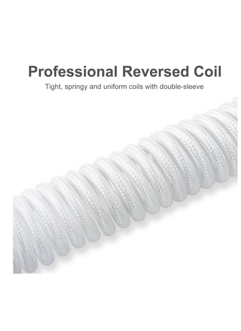 Keyboard Cable Redragon A115W Type C Coiled Aviator (White) - King Tech