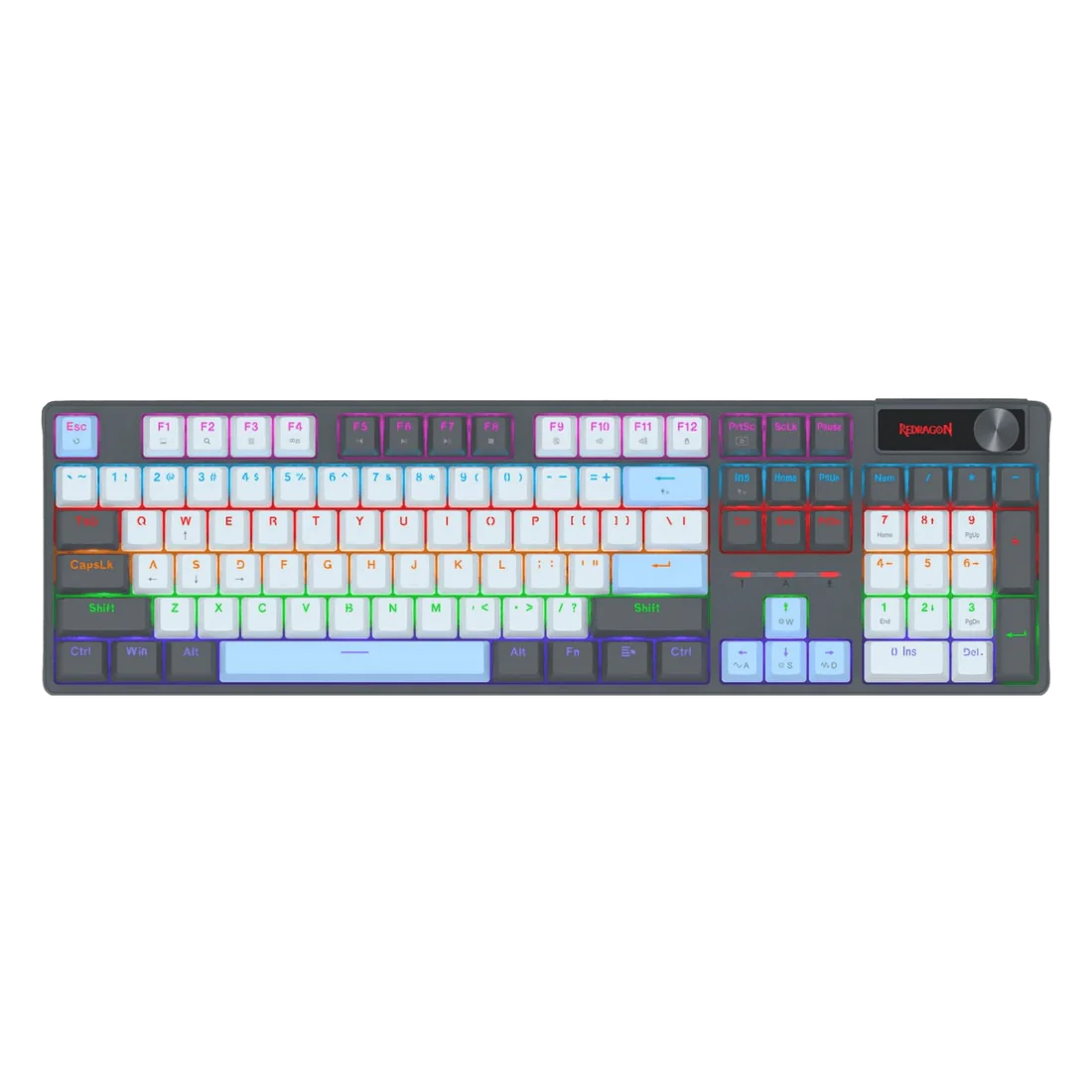 Keyboard Gaming Mechanical Redragon Adaro K718 Wired Rainbow Hot-Swappable Knob (Red Switch) - King Tech