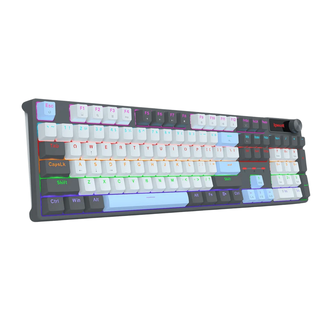 Keyboard Gaming Mechanical Redragon Adaro K718 Wired Rainbow Hot-Swappable Knob (Red Switch) - King Tech