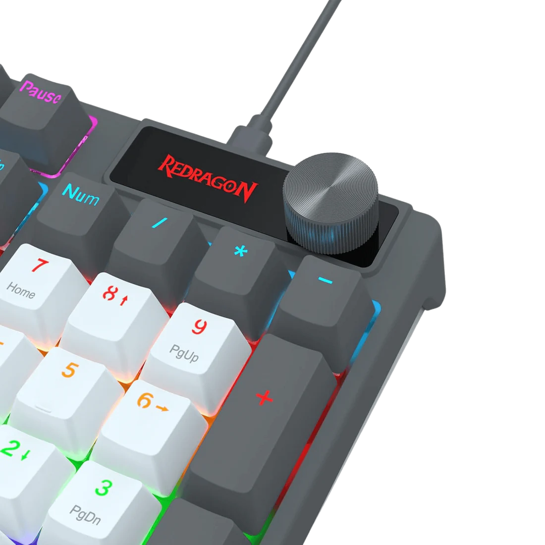 Keyboard Gaming Mechanical Redragon Adaro K718 Wired Rainbow Hot-Swappable Knob (Red Switch) - King Tech