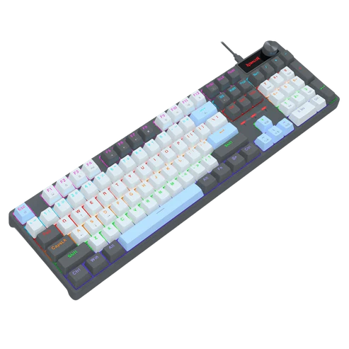 Keyboard Gaming Mechanical Redragon Adaro K718 Wired Rainbow Hot-Swappable Knob (Red Switch) - King Tech