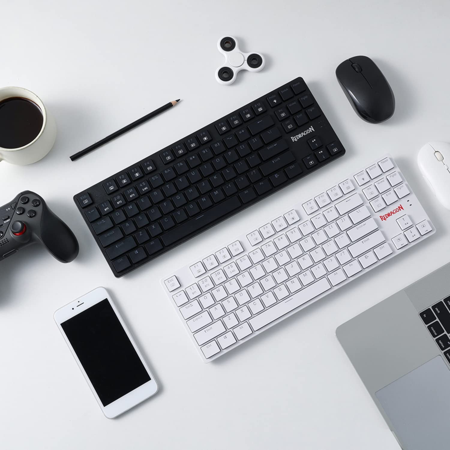 Keyboard Gaming Mechanical Redragon Anubis K539 TKL Wireless RGB Low Profile (Brown Switch, White) - King Tech