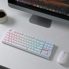 Keyboard Gaming Mechanical Redragon Anubis K539 TKL Wireless RGB Low Profile (Brown Switch, White) - King Tech