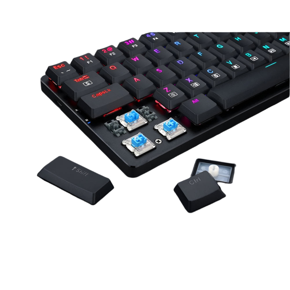 Keyboard Gaming Mechanical Redragon Ashe K626P-KB 78-Key Low-Profile (Blue Switch) - King Tech