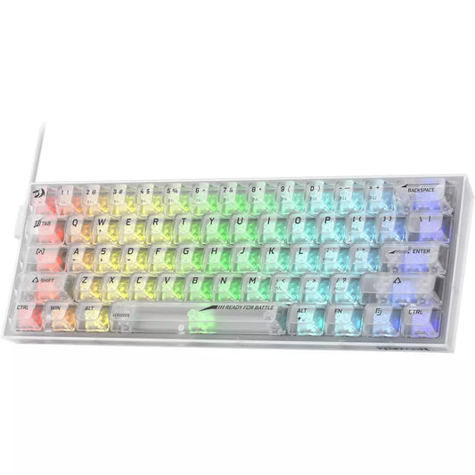 Keyboard Gaming Mechanical Redragon Fizz K617 60% RGB (White/Blue) - King Tech