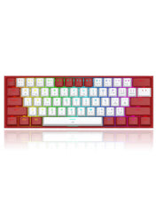 Keyboard Gaming Mechanical Redragon Fizz K617 60% RGB (White/Red) - King Tech