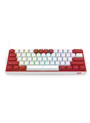 Keyboard Gaming Mechanical Redragon Fizz K617 60% RGB (White/Red) - King Tech
