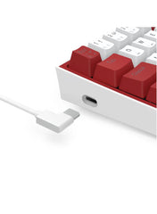 Keyboard Gaming Mechanical Redragon Fizz K617 60% RGB (White/Red) - King Tech