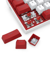 Keyboard Gaming Mechanical Redragon Fizz K617 60% RGB (White/Red) - King Tech