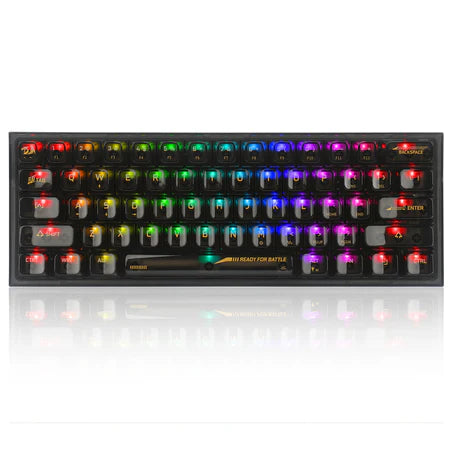 Keyboard Gaming Mechanical Redragon Fizz K617 CTB 60% Transparent RGB - King Tech