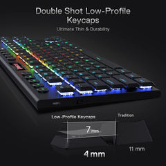 Keyboard Gaming Mechanical Redragon Horus K621 TKL Wireless RGB Low Profile (Red Switch) - King Tech