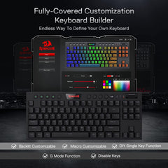 Keyboard Gaming Mechanical Redragon Horus K621 TKL Wireless RGB Low Profile (Red Switch) - King Tech