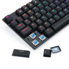 Keyboard Gaming Mechanical Redragon K607 TKL Low Profile RGB Wired (Blue Switch) - King Tech