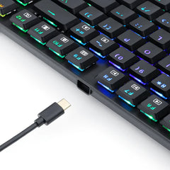 Keyboard Gaming Mechanical Redragon K607 TKL Low Profile RGB Wired (Blue Switch) - King Tech
