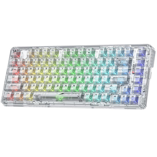 Keyboard Gaming Mechanical Redragon K649 Pro 75% Wireless RGB Crystal Clear - King Tech