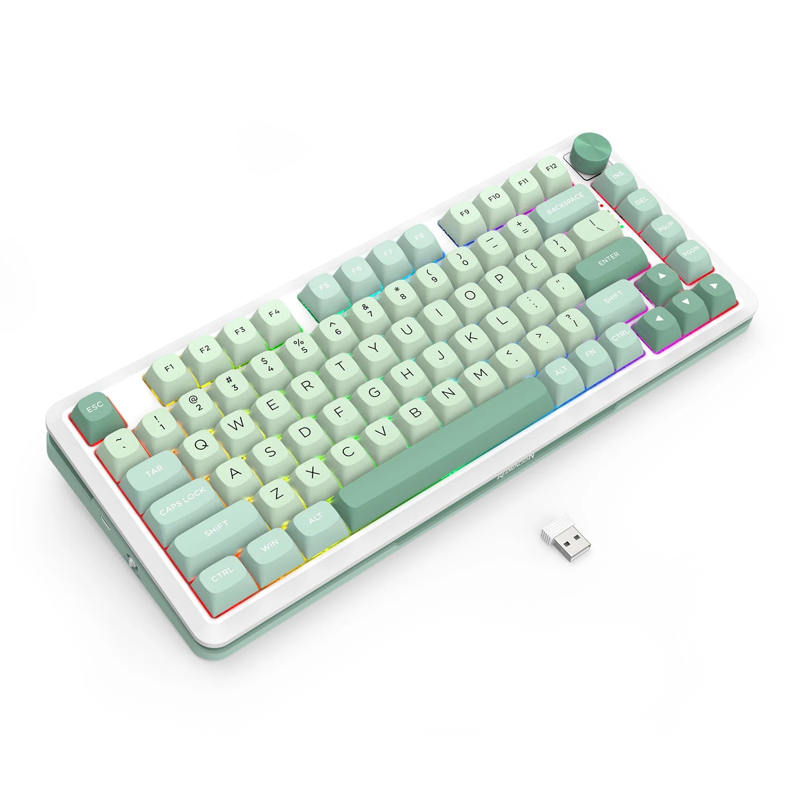 Keyboard Gaming Mechanical Redragon K681 ACG 75% RGB Wireless Gasket Hot-Swappable Knob - King Tech