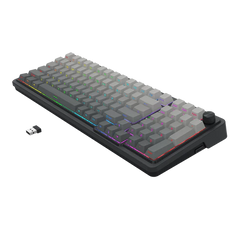Keyboard Gaming Mechanical Redragon K688 GB 98-Key Wireless RGB Gasket Knob (Grey/Black) - King Tech