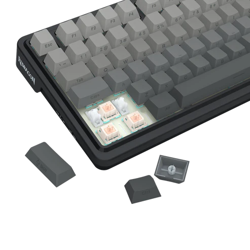 Keyboard Gaming Mechanical Redragon K688 GB 98-Key Wireless RGB Gasket Knob (Grey/Black) - King Tech