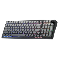 Keyboard Gaming Mechanical Redragon K688 GB 98-Key Wireless RGB Gasket Knob (Grey/Black) - King Tech