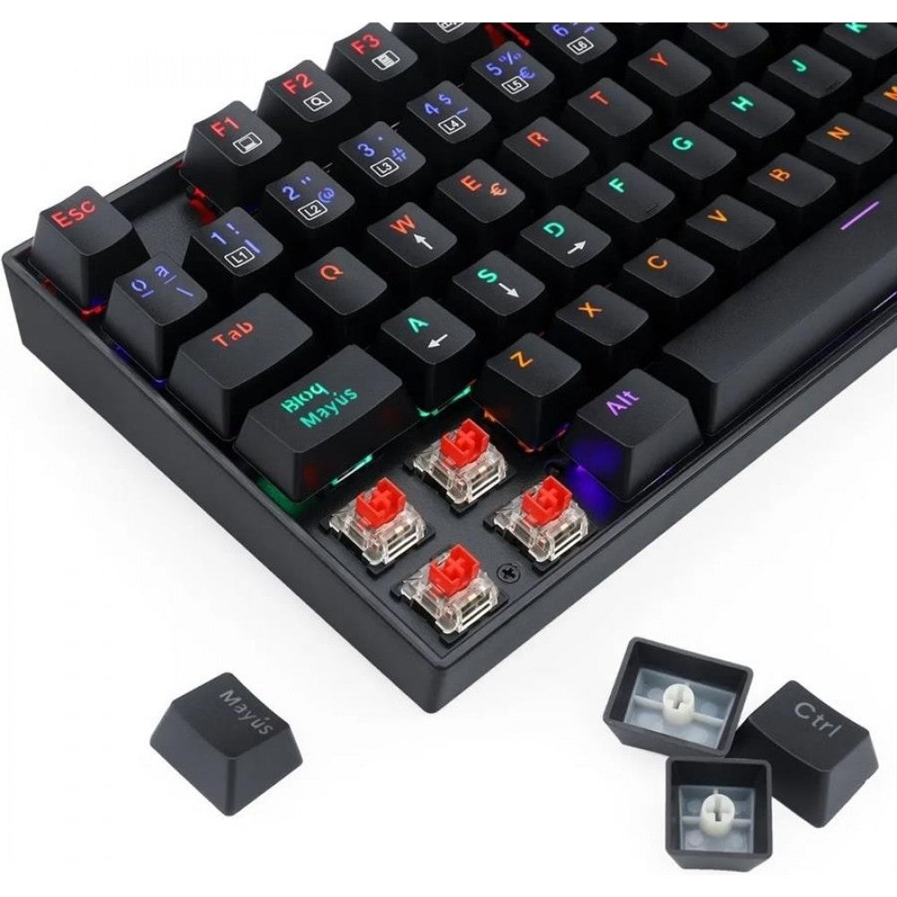Keyboard Gaming Mechanical Redragon Kumara Elite K552 TKL Rainbow RGB (Red Switch) - King Tech
