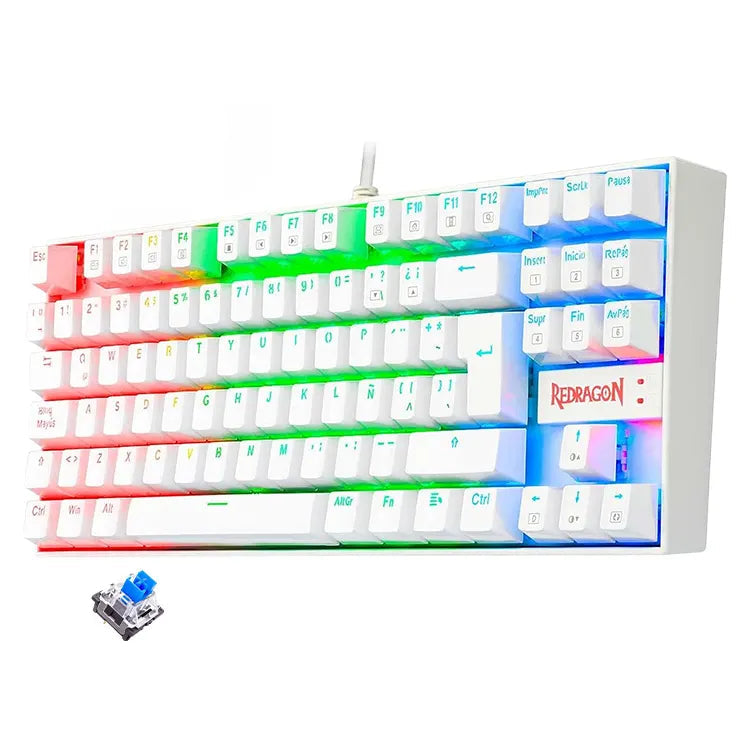 Keyboard Gaming Mechanical Redragon Kumara K552 RGB White TKL (Blue Switch) - King Tech