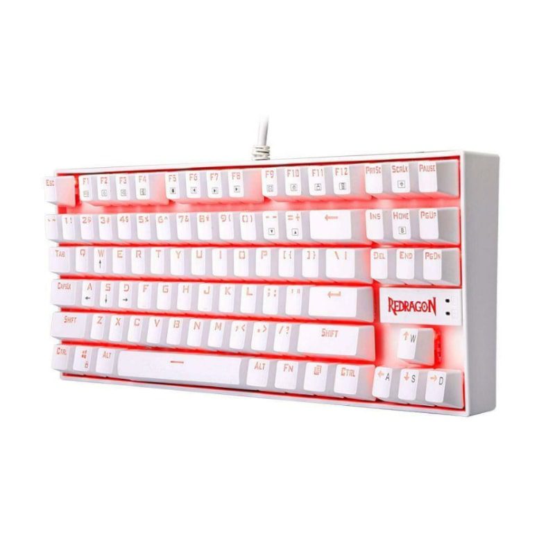 Keyboard Gaming Mechanical Redragon Kumara K552 TKL Red LED Wired (Red Switch, White) - King Tech