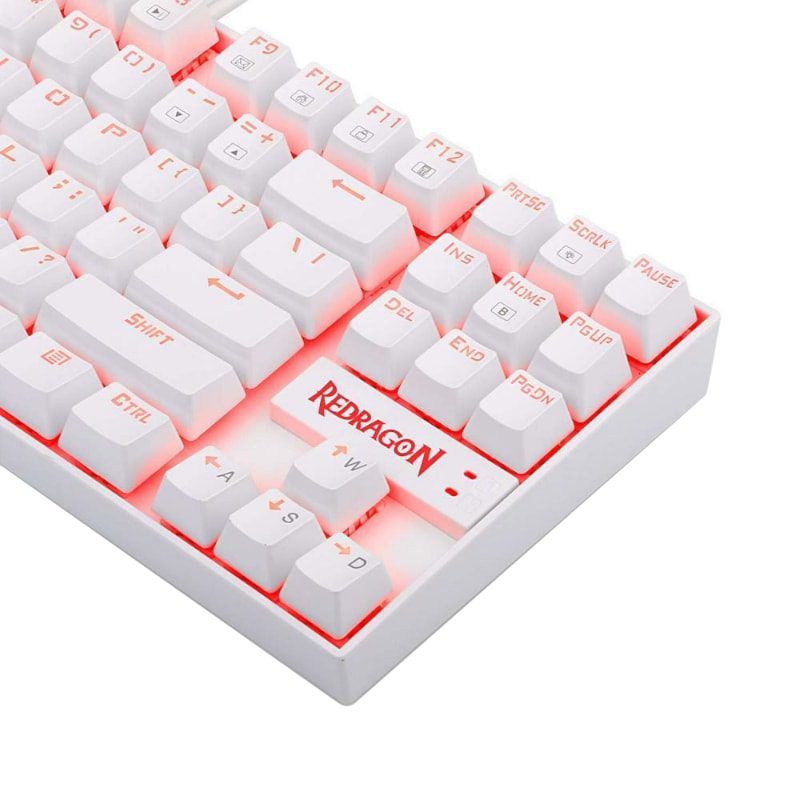 Keyboard Gaming Mechanical Redragon Kumara K552 TKL Red LED Wired (Red Switch, White) - King Tech