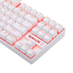 Keyboard Gaming Mechanical Redragon Kumara K552 TKL Red LED Wired (Red Switch, White) - King Tech