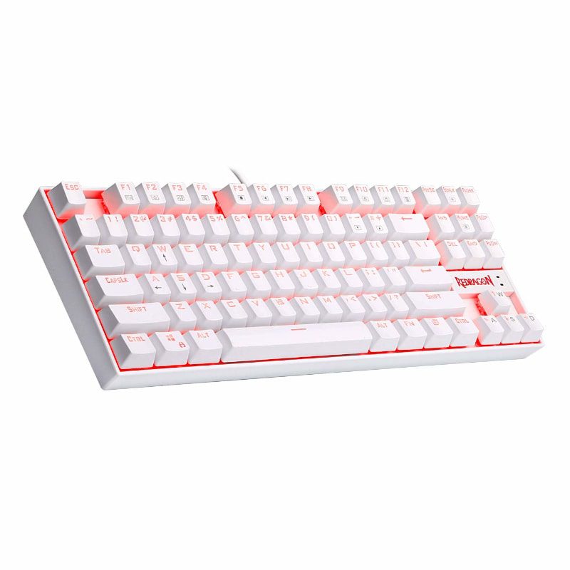 Keyboard Gaming Mechanical Redragon Kumara K552 TKL Red LED Wired (Red Switch, White) - King Tech