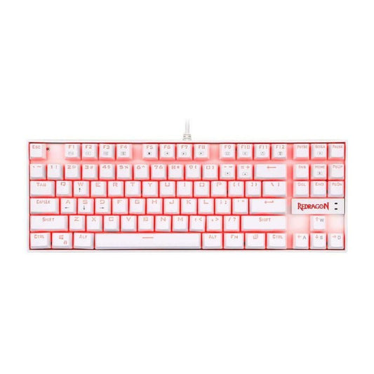 Keyboard Gaming Mechanical Redragon Kumara K552 TKL Red LED Wired (Red Switch, White) - King Tech