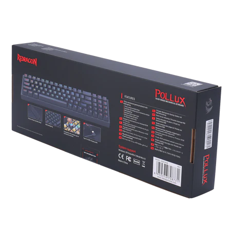 Keyboard Gaming Mechanical Redragon Pollux K628 75% RGB Hot-Swappable (Red Switch) - King Tech