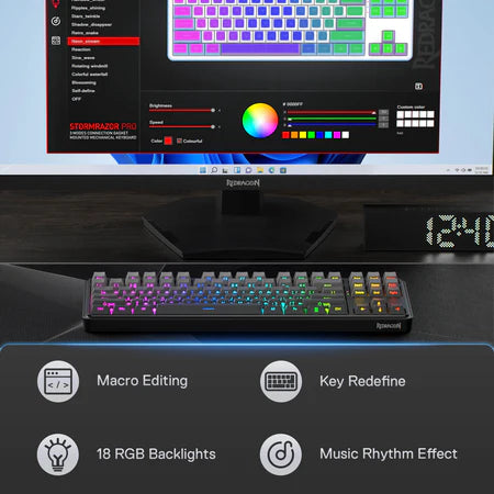 Keyboard Gaming Mechanical Redragon Star Blade Pro K707WBP-RGB TKL Wireless Gasket RGB (Linear Switch) - King Tech