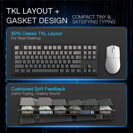 Keyboard Gaming Mechanical Redragon Star Blade Pro K707WBP-RGB TKL Wireless Gasket RGB (Linear Switch) - King Tech