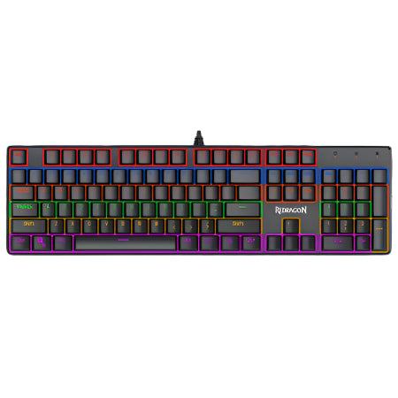Keyboard Gaming Mechanical Redragon Valheim Elite K608 Rainbow (Black Switch) - King Tech