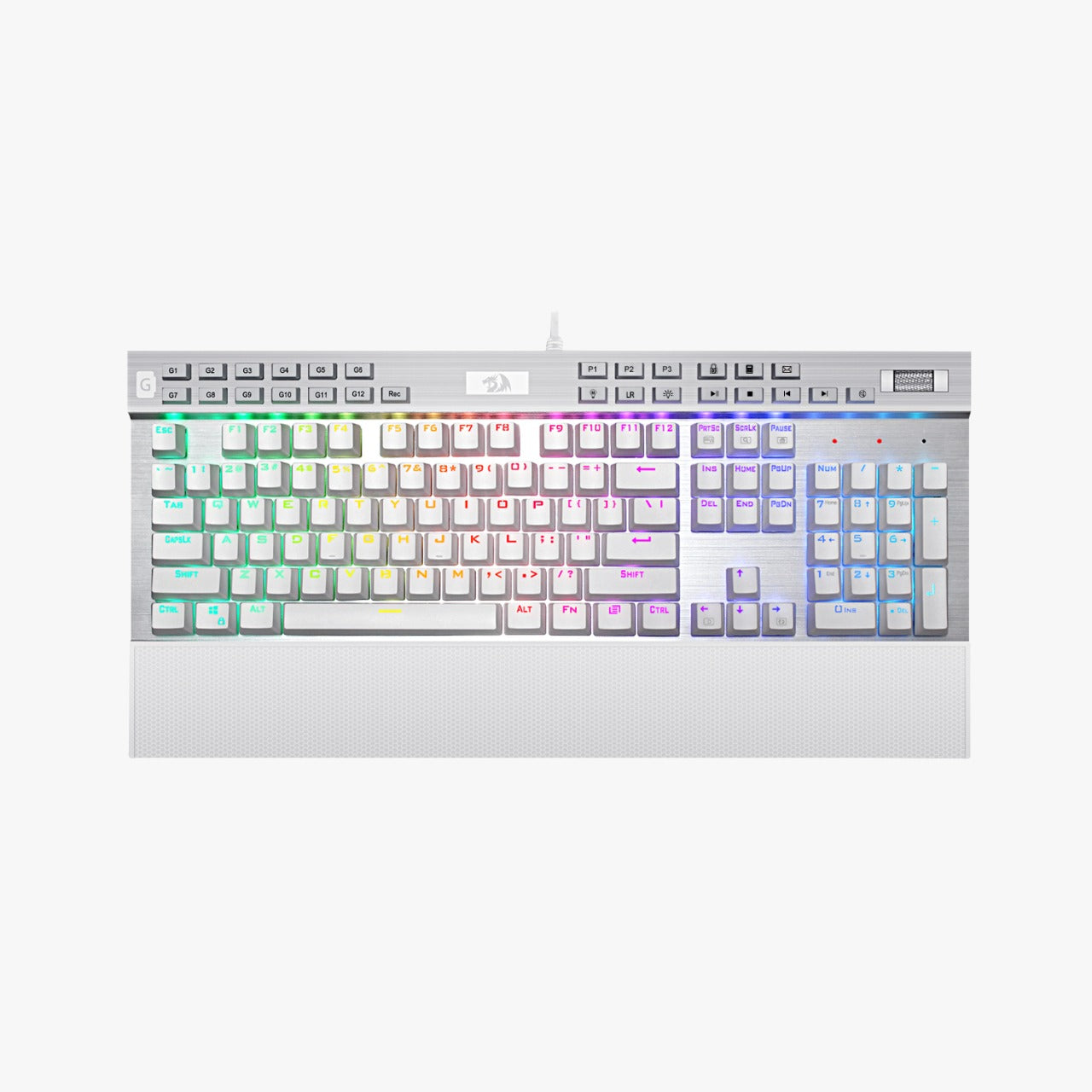 Keyboard Gaming Mechanical Redragon Yama K550-1 RGB Full Size (Brown Switch, White) - King Tech