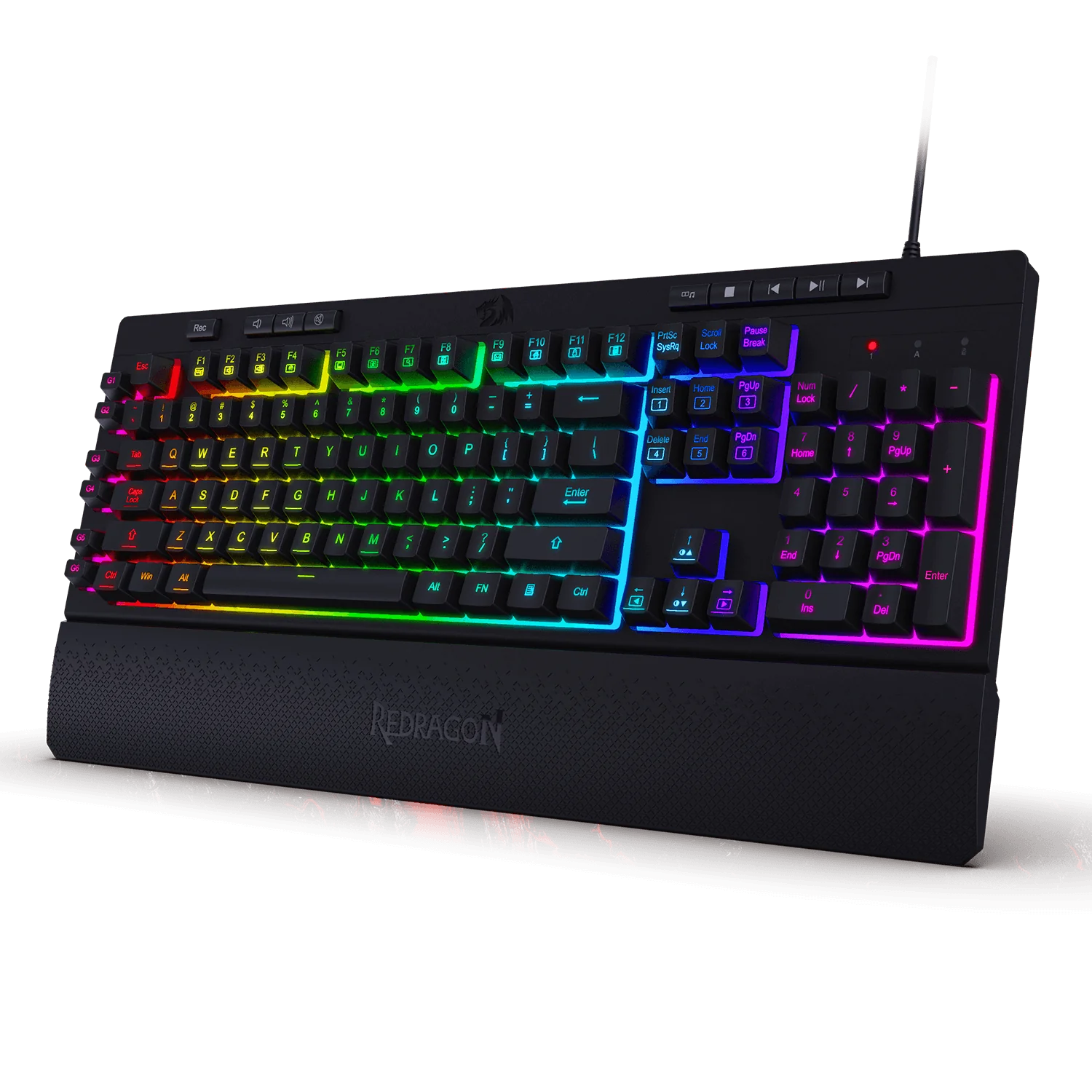 Keyboard Gaming Redragon K512 Shiva RGB Membrane Macro Keys - King Tech