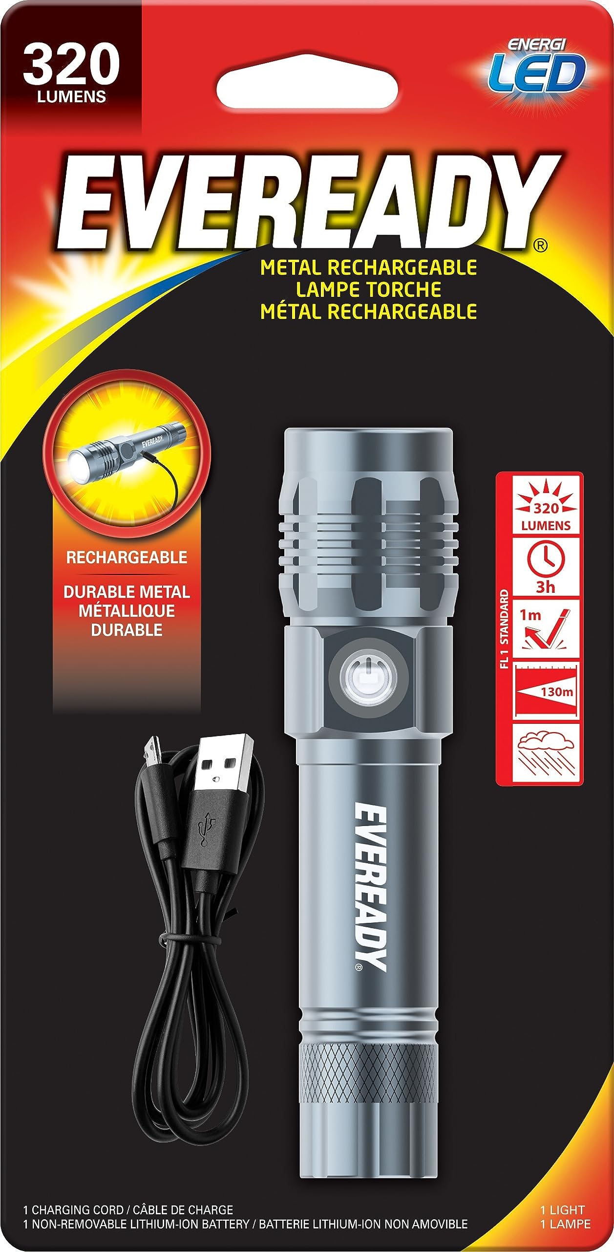 Lantern Eveready Rechargeable LED Flashlight - King Tech